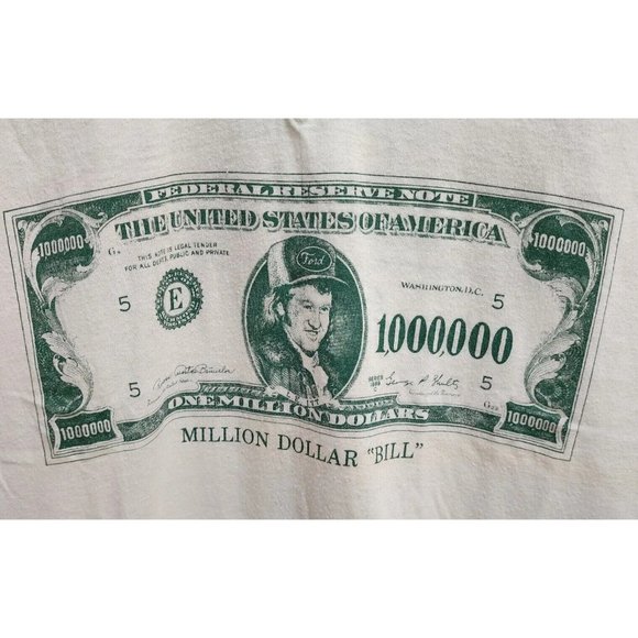 Vtg Stedman Women's V Neck T Shirt "Million Dollar Bill" Elliott #9 White Size M - Picture 6 of 12